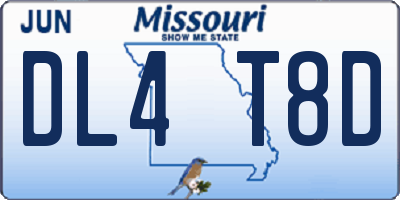 MO license plate DL4T8D