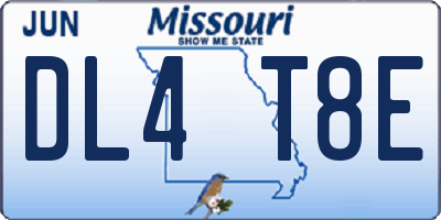MO license plate DL4T8E