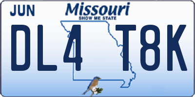 MO license plate DL4T8K
