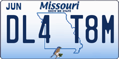 MO license plate DL4T8M