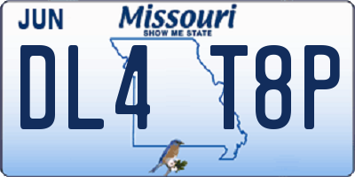 MO license plate DL4T8P