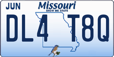 MO license plate DL4T8Q