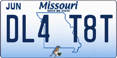 MO license plate DL4T8T