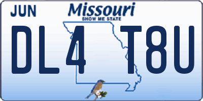 MO license plate DL4T8U
