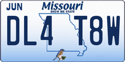 MO license plate DL4T8W