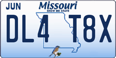 MO license plate DL4T8X