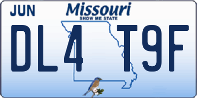MO license plate DL4T9F
