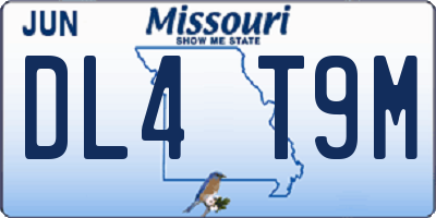MO license plate DL4T9M
