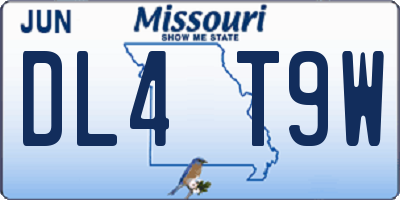 MO license plate DL4T9W