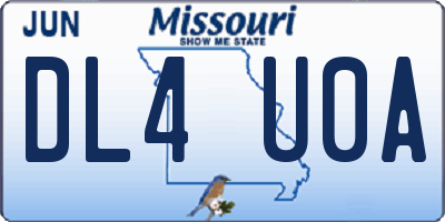 MO license plate DL4U0A