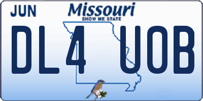 MO license plate DL4U0B
