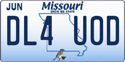 MO license plate DL4U0D