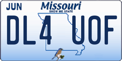 MO license plate DL4U0F