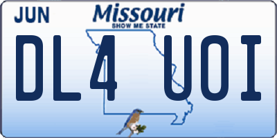MO license plate DL4U0I