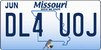MO license plate DL4U0J