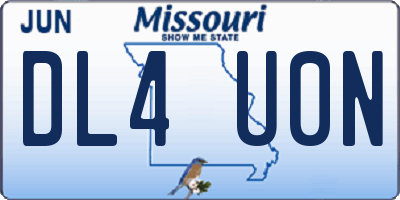 MO license plate DL4U0N