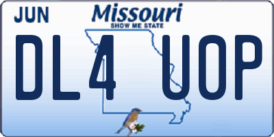 MO license plate DL4U0P