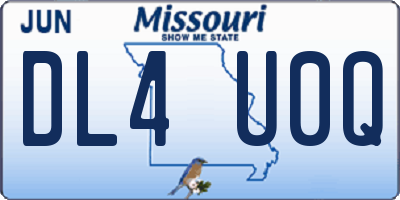 MO license plate DL4U0Q