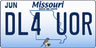 MO license plate DL4U0R