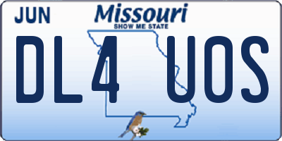 MO license plate DL4U0S
