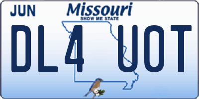 MO license plate DL4U0T