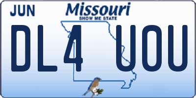 MO license plate DL4U0U
