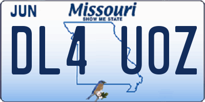 MO license plate DL4U0Z