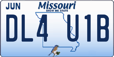 MO license plate DL4U1B