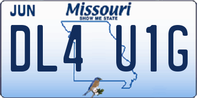 MO license plate DL4U1G