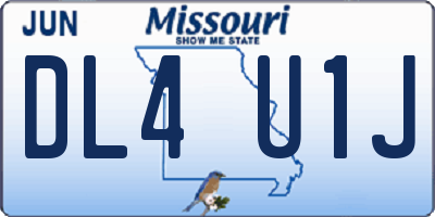 MO license plate DL4U1J