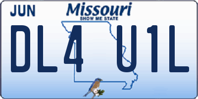 MO license plate DL4U1L