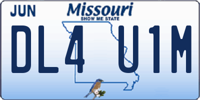 MO license plate DL4U1M