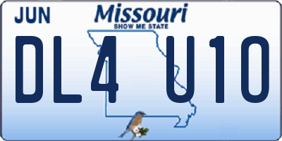 MO license plate DL4U1O