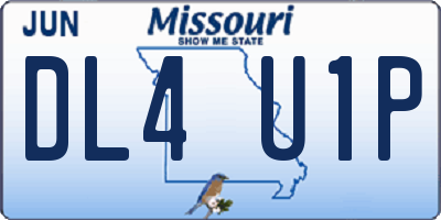 MO license plate DL4U1P