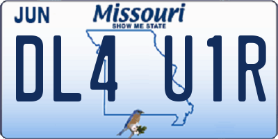 MO license plate DL4U1R