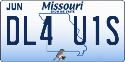 MO license plate DL4U1S