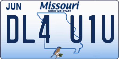 MO license plate DL4U1U