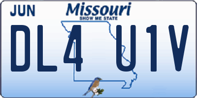 MO license plate DL4U1V