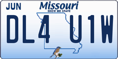 MO license plate DL4U1W