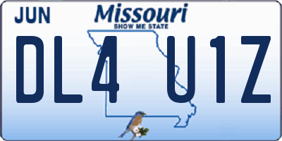 MO license plate DL4U1Z
