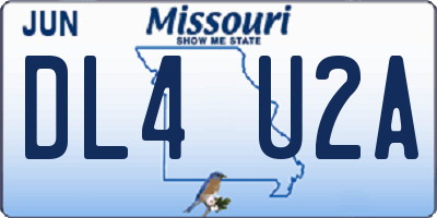 MO license plate DL4U2A