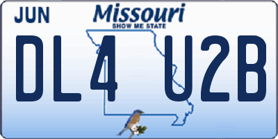 MO license plate DL4U2B