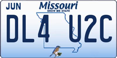 MO license plate DL4U2C