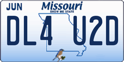 MO license plate DL4U2D