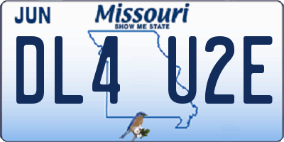 MO license plate DL4U2E