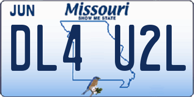 MO license plate DL4U2L