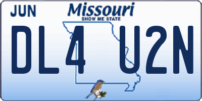 MO license plate DL4U2N