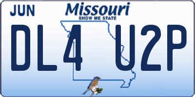 MO license plate DL4U2P