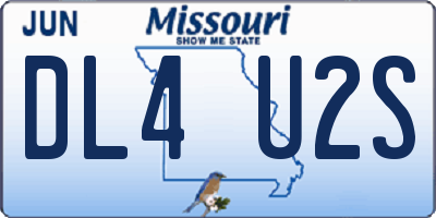 MO license plate DL4U2S