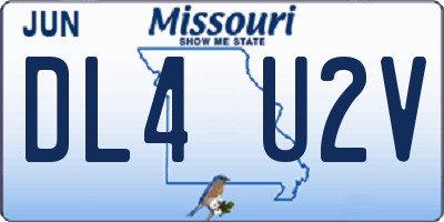 MO license plate DL4U2V